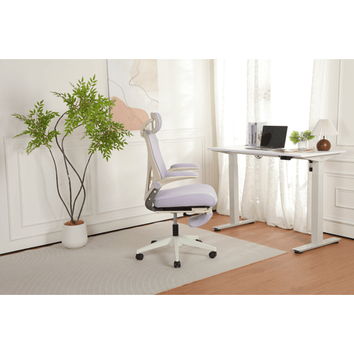 Cadeira de escritório dobrável, ergonómica e compacta para espaços pequenos u2014 apoio lombar, almofada de assento em esponja, apoios de braços dobráveis, apoio para a cabeça 3D, pedais de trabalho u2014 roxo Cadeira de escritório dobrável, ergonómica e compacta para espaços pequenos u2014 apoio lombar, almofada de assento em esponja, apoios de braços dobráveis, apoio para a cabeça 3D, pedais de trabalho u2014 roxo