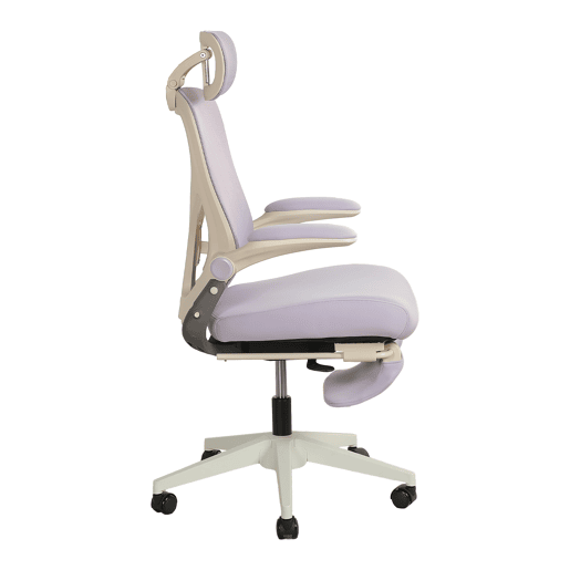Cadeira de escritório dobrável, ergonómica e compacta para espaços pequenos u2014 apoio lombar, almofada de assento em esponja, apoios de braços dobráveis, apoio para a cabeça 3D, pedais de trabalho u2014 roxo Cadeira de escritório dobrável, ergonómica e compacta para espaços pequenos u2014 apoio lombar, almofada de assento em esponja, apoios de braços dobráveis, apoio para a cabeça 3D, pedais de trabalho u2014 roxo