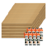 Conjunto de 20 Painéis de Parede Decorativos Efeito 3D Ripas de Madeira Nórdica em EPS + 8 Tubos de Adesivo de Montagem de Alta Resistência