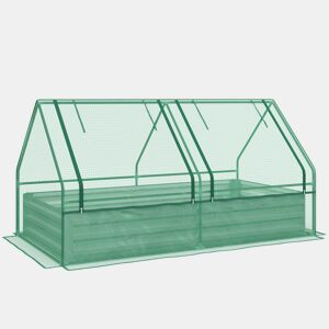 Vaso grande para plantas externas com miniestufa e base aberta para pátio, terraço e varanda, 185x95x92 cm, cinza e verde.