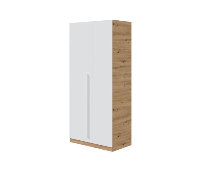 Armario juvenil de 2 puertas raiden, roble / blanco , 90 x 52 x 200cm, armario juvenil