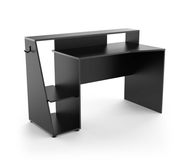 Mesa de gamer pixel , gris oscuro / negro , 138 x 67 x 94 cm, mesa gamer computer desk
