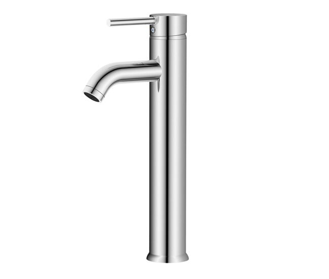 Grifo lavabo alto monomando, grifo baño lofe cromado, acero inoxidable 304 fría/caliente