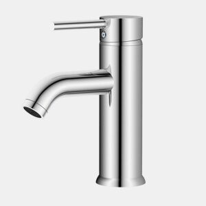 Torneira monocomando Lofe para lavatório, acabamento cromado, aço inoxidável 304, água quentefria.