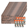 Conjunto de 20 Painéis de Parede Decorativos Efeito 3D Tijolo Industrial Escuro em EPS + 8 Tubos de Adesivo de Montagem de Alta Resistência