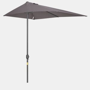 Guarda-sol Retangular 230x130x245 cm para Parede com Manivela, Proteção UV 30+, Impermeável, Tecido de Poliéster 180 gm