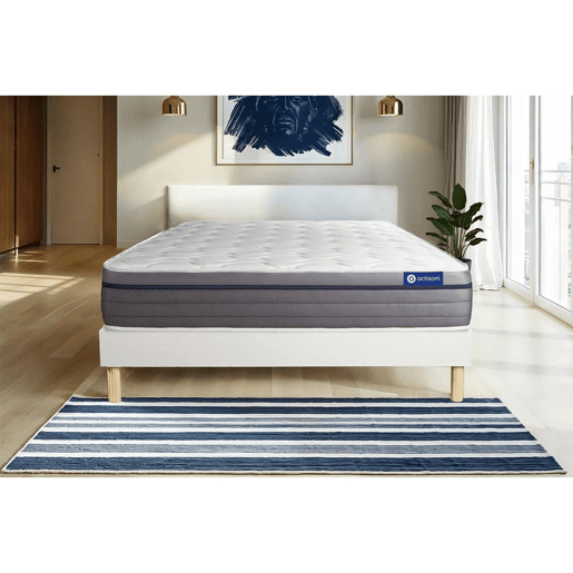 Conjunto de Estrado Branco + Colchão ACTISOM Actiflex zen (160x200 cm - molas ensacadas y Viscoelástica- Altura: 26 cm) Conjunto de Estrado Branco + Colchão ACTISOM Actiflex zen (160x200 cm - molas ensacadas y Viscoelástica- Altura: 26 cm)