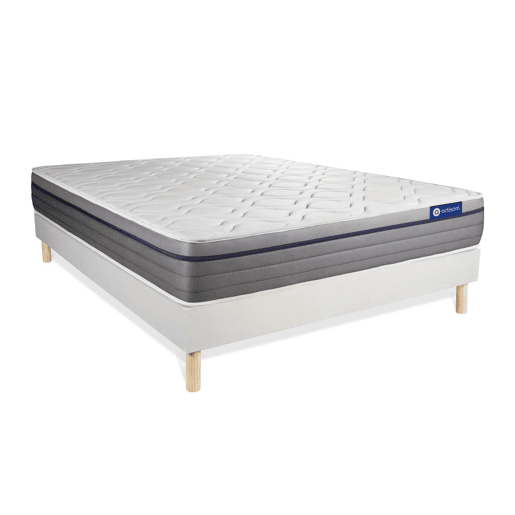 Conjunto de Estrado Branco + Colchão ACTISOM Actiflex zen (160x200 cm - molas ensacadas y Viscoelástica- Altura: 26 cm) Conjunto de Estrado Branco + Colchão ACTISOM Actiflex zen (160x200 cm - molas ensacadas y Viscoelástica- Altura: 26 cm)