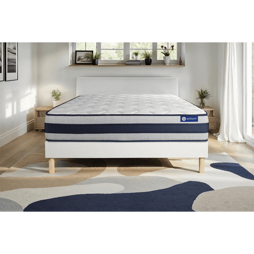 Conjunto de Estrado Branco + Colchão ACTISOM Actiflex Ergo (160x200 cm - molas ensacadas y Viscoelástica- Altura: 24 cm) Conjunto de Estrado Branco + Colchão ACTISOM Actiflex Ergo (160x200 cm - molas ensacadas y Viscoelástica- Altura: 24 cm)