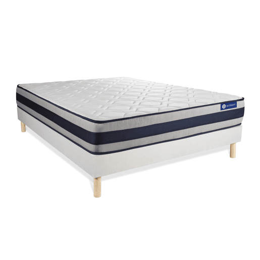 Conjunto de Estrado Branco + Colchão ACTISOM Actiflex Ergo (160x200 cm - molas ensacadas y Viscoelástica- Altura: 24 cm) Conjunto de Estrado Branco + Colchão ACTISOM Actiflex Ergo (160x200 cm - molas ensacadas y Viscoelástica- Altura: 24 cm)