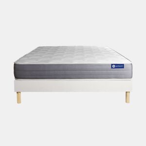 Conjunto de Estrado Branco + Colchão ACTISOM Actiflex Dream (180x200 cm - molas ensacadas y Viscoelástica- Altura: 22 cm)