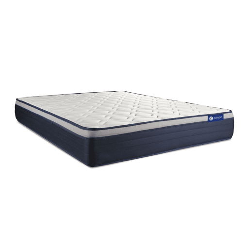 Conjunto de Estrado Branco + Colchão ACTISOM Actimemo Max (135x190 cm - Espuma Viscoelástica- Altura: 26 cm)