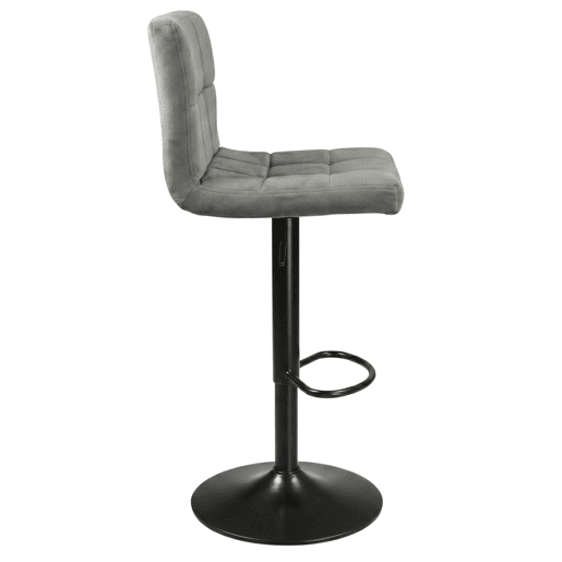 Conjunto de 4 banquetas de bar para cozinha, ajustáveis u200Bu200Be giratórias 360º, modelo Zenit em veludo, com encosto e apoio para os pés, na cor cinza. Conjunto de 4 banquetas de bar para cozinha, ajustáveis u200Bu200Be giratórias 360º, modelo Zenit em veludo, com encosto e apoio para os pés, na cor cinza.