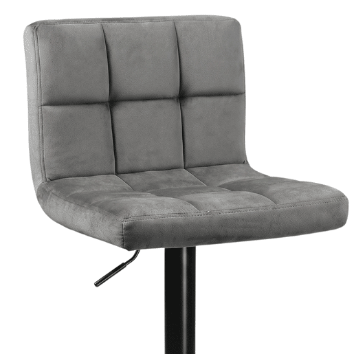 Conjunto de 4 banquetas de bar para cozinha, ajustáveis u200Bu200Be giratórias 360º, modelo Zenit em veludo, com encosto e apoio para os pés, na cor cinza. Conjunto de 4 banquetas de bar para cozinha, ajustáveis u200Bu200Be giratórias 360º, modelo Zenit em veludo, com encosto e apoio para os pés, na cor cinza.