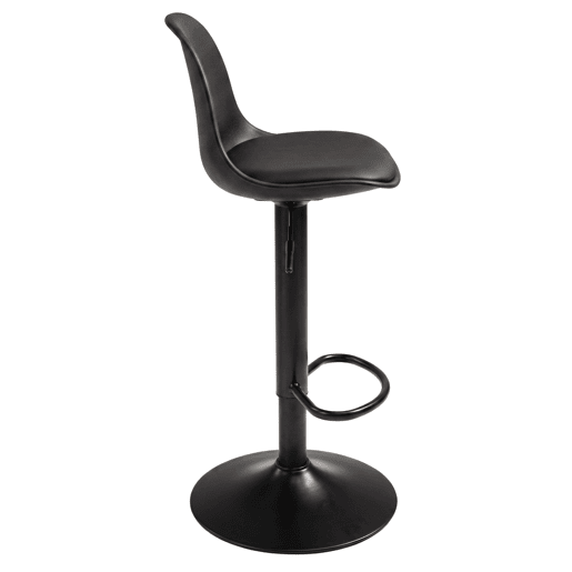 Conjunto de 2 banquetas altas para bar ou cozinha, estilo bistrô, com altura ajustável, assento acolchoado, rotação de 360º, pretas.