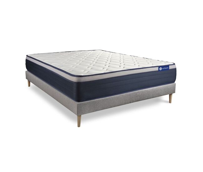 Pack colchón actiflex max 135x190cm + somier, muelles ensacados y espuma viscoelástica, 3 zonas de confort