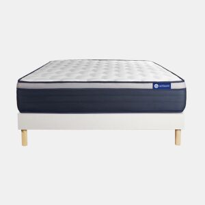 Conjunto de Estrado Branco + Colchão ACTISOM Actimemo Max (140x200 cm - Espuma Viscoelástica- Altura: 26 cm)