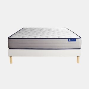 Conjunto de Estrado Branco + Colchão ACTISOM Actiflex Form (180x200 cm - molas ensacadas y Viscoelástica- Altura: 22 cm)