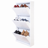 Well Home Sapateira DUNNE Ultrafina em Aço Branco, 3 Compartimentos para 6 Pares de Sapatos, 50x13,5x103 cm, Ideal para Corredores e Espaços Reduzidos