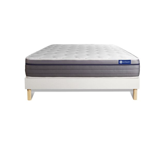Pack colchón actiflex zen 150x190cm + somier multiláminas, muelles ensacados y espuma viscoelástica, 3 zonas de confort