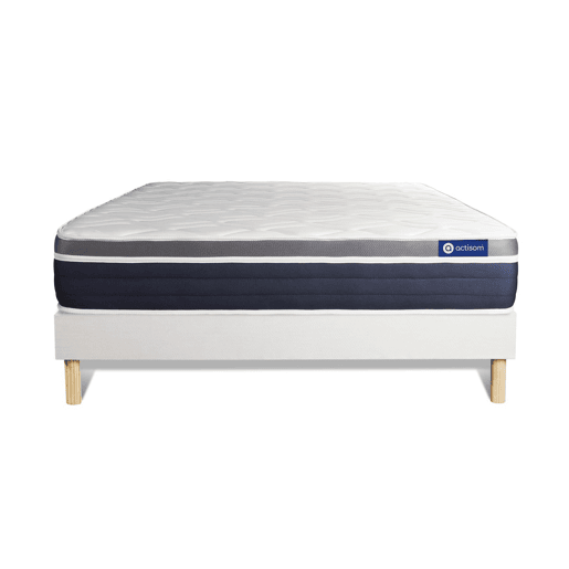 Conjunto de Estrado Branco + Colchão ACTISOM Actiflex Confort (200x200 cm - molas ensacadas y Viscoelástica- Altura: 26 cm) Conjunto de Estrado Branco + Colchão ACTISOM Actiflex Confort (200x200 cm - molas ensacadas y Viscoelástica- Altura: 26 cm)