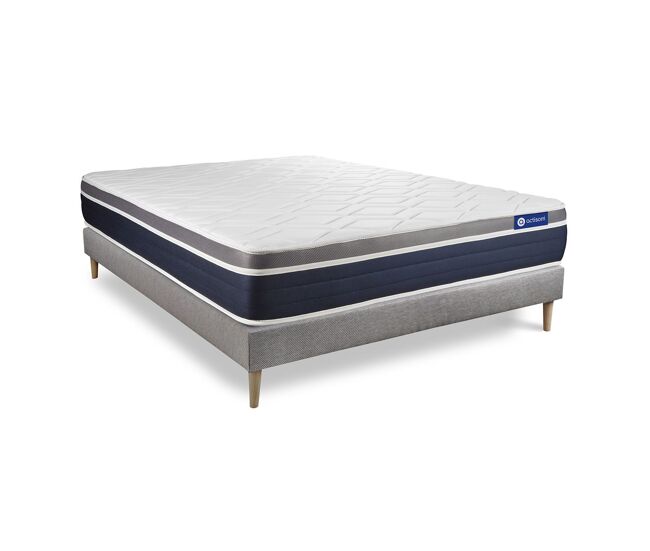 Pack colchón actiflex confort 180x200cm + somier, muelles ensacados y espuma viscoelástica, 3 zonas de confort