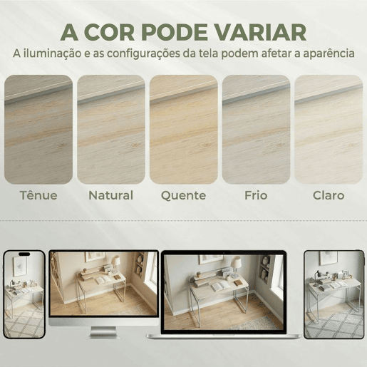 HOMCOM Secretária Mesa de Secretária Moderna com Prateleira e Estrutura Metálica Fácil Montagem para Escritório em Casa Quarto Espaços Pequenos 98x48x88,5 cm Carvalho HOMCOM Secretária Mesa de Secretária Moderna com Prateleira e Estrutura Metálica Fácil Montagem para Escritório em Casa Quarto Espaços Pequenos 98x48x88,5 cm Carvalho