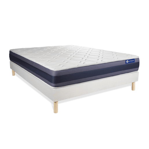Conjunto de Estrado Branco + Colchão ACTISOM Actiflex Morpho (135x190 cm - molas ensacadas y Viscoelástica- Altura: 24 cm) Conjunto de Estrado Branco + Colchão ACTISOM Actiflex Morpho (135x190 cm - molas ensacadas y Viscoelástica- Altura: 24 cm)