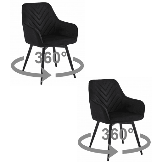 Conjunto de 2 peças de CADEIRAS GIRATÓRIAS, pretas Conjunto de 2 peças de CADEIRAS GIRATÓRIAS, pretas