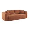 Sofá-cama em tecido bouclé, 3 lugares, Sweeetch, Terracota, 243x112x83 cm