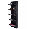 Well Home Sapateira DUNNE Ultrafina em Aço Preto, 5 Compartimentos para 10 Pares de Sapatos, 50x13,5x169 cm, Ideal para Corredores e Espaços Reduzidos