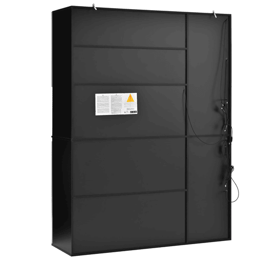 Vitrine alta sem dimensões específicas - vidro, LED, MDF, grande capacidade de arrumação - preto e branco