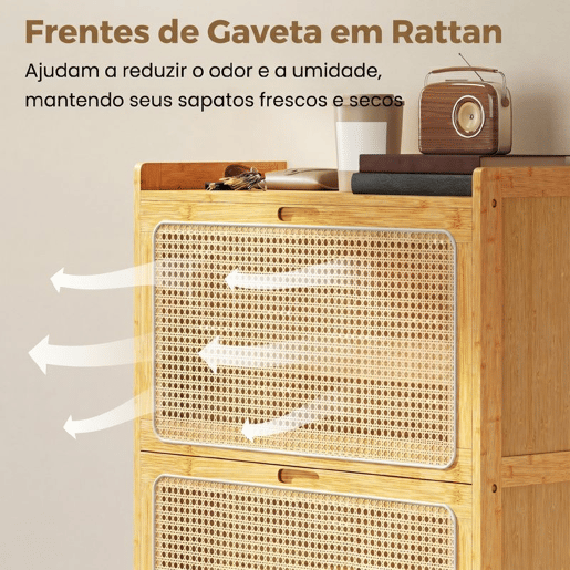 HOMCOM Sapateira com 2 Compartimentos Basculantes Sapateira Estilo Bohemio Estreita com Prateleiras Ajustáveis para 18-21 Pares de Sapatos Armário para Sapatos para Entrada e Corredor 69x29x119,8 cm Madeira HOMCOM Sapateira com 2 Compartimentos Basculantes Sapateira Estilo Bohemio Estreita com Prateleiras Ajustáveis para 18-21 Pares de Sapatos Armário para Sapatos para Entrada e Corredor 69x29x119,8 cm Madeira
