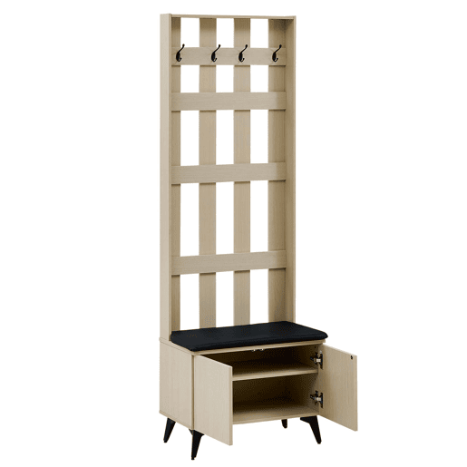 Conjunto de entrada com banco e sapateiraarmário - design moderno, arrumação multifuncional para o corredor, sala de estar e quarto - madeira Conjunto de entrada com banco e sapateiraarmário - design moderno, arrumação multifuncional para o corredor, sala de estar e quarto - madeira