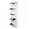 Well Home Sapateira DUNNE Ultrafina em Aço Branco, 5 Compartimentos para 10 Pares de Sapatos, 50x13,5x169 cm, Ideal para Corredores e Espaços Reduzidos