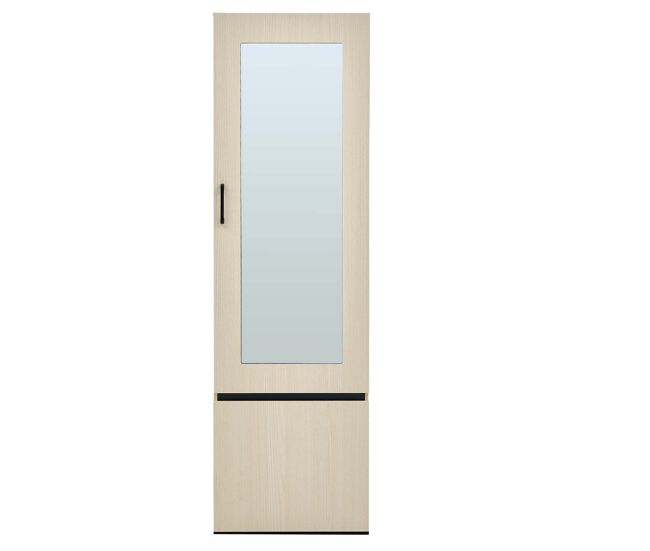Schmaler garderobenschrank con espejo y barra extensible - armario recibidor moderno ahorrador de espacio para entrada, dormitorio y apartamento -