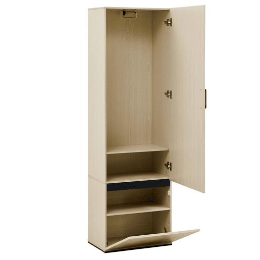 Schmaler - Roupeiro com espelho e barra extensível - roupeiro moderno e economizador de espaço para a entrada, quarto e apartamento - madeira Schmaler - Roupeiro com espelho e barra extensível - roupeiro moderno e economizador de espaço para a entrada, quarto e apartamento - madeira