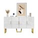 Aparador Moderno de Lujo con 4 Puertas y Patas Metálicas Aparador Moderno de Lujo con 4 Puertas y Patas Metálicas Blanco