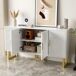 Aparador Moderno de Lujo con 4 Puertas y Patas Metálicas Aparador Moderno de Lujo con 4 Puertas y Patas Metálicas Blanco