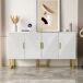 Aparador Moderno de Lujo con 4 Puertas y Patas Metálicas Aparador Moderno de Lujo con 4 Puertas y Patas Metálicas Blanco