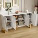 Aparador Moderno de Lujo con 4 Puertas y Patas Metálicas Aparador Moderno de Lujo con 4 Puertas y Patas Metálicas Blanco