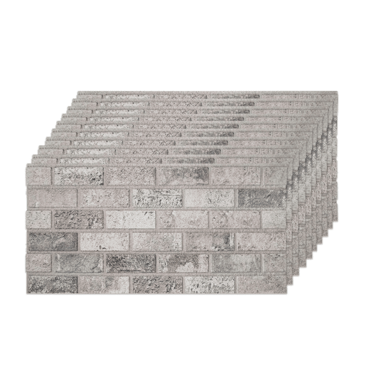 Conjunto de 10 Painéis (Superfície de 5 m²) de Parede Decorativos Efeito 3D Tijolo Branco Envelhecido em EPS - Acabamento Efeito Tijolo Conjunto de 10 Painéis (Superfície de 5 m²) de Parede Decorativos Efeito 3D Tijolo Branco Envelhecido em EPS - Acabamento Efeito Tijolo