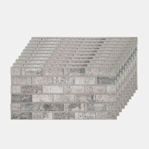 Conjunto de 10 Painéis (Superfície de 5 m²) de Parede Decorativos Efeito 3D Tijolo Branco Envelhecido em EPS - Acabamento Efeito Tijolo