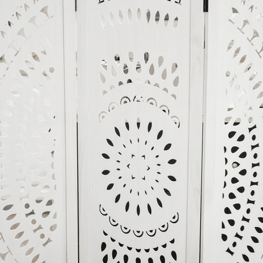 HOMCOM Biombo Dobrável de 3 Painéis de Madeira 120x170 cm Biombo Separador de Ambientes com Padrões Gravados Elegantes Decoração para Quarto Sala, Branco HOMCOM Biombo Dobrável de 3 Painéis de Madeira 120x170 cm Biombo Separador de Ambientes com Padrões Gravados Elegantes Decoração para Quarto Sala, Branco