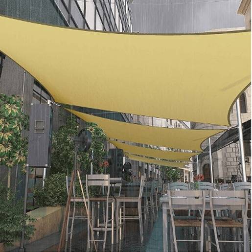 Vela de sombra impermeável anti-UV para exterior, Castanho, 3x7 m Vela de sombra impermeável anti-UV para exterior, Castanho, 3x7 m