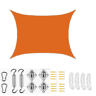 Vela de sombra impermeável anti-UV para exterior, Laranja, 2x3 m