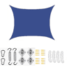 Vela de sombra impermeável anti-UV para exterior, Azul royal, 3x4 m