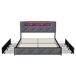 Cama con 4 cajones, LED, estructura metal y paneles 142x216 Cama con 4 cajones, LED, estructura metal y paneles 142x216 Beige
