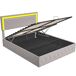 Cama terciopelo almacenamiento LED cabecero regulable base lamas 141x204 Cama terciopelo almacenamiento LED cabecero regulable base lamas 141x204 Beige