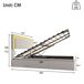 Cama terciopelo almacenamiento LED cabecero regulable base lamas 141x204 Cama terciopelo almacenamiento LED cabecero regulable base lamas 141x204 Beige